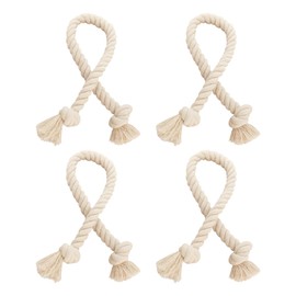Pack of 4 Curtain Tiebacks, Curtain Rope Rope Buckle Handmade Curtain, Tiebacks for Curtains, Cotton, Handwoven, Tiebacks, Curtain Ties for Curtains (Beige)