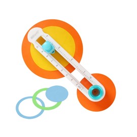 Circle Cutter, Compass Cutter, Round Cutter, Paper, Diameter 0.8 - 7.9 inches (2 - 20 cm), Round Cutter, Slides Cutter with Scale Scale Adjustable, Easy to Use, Compact, Portable, For Students,
