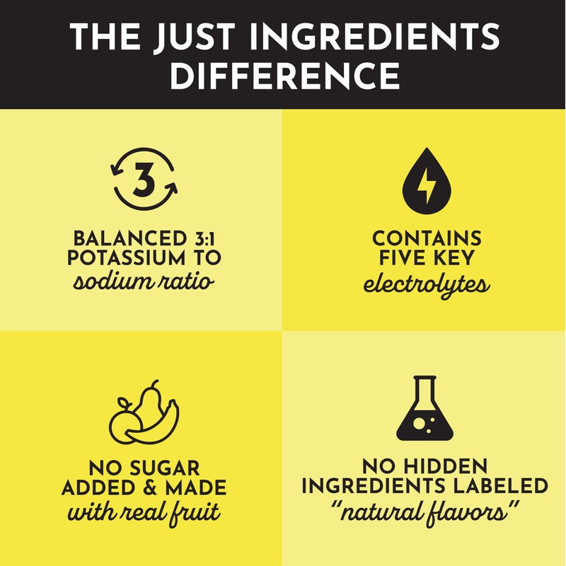 JUST INGREDIENTS Lemonade Electrolytes Drink Mix - Coconut Water, Sea
