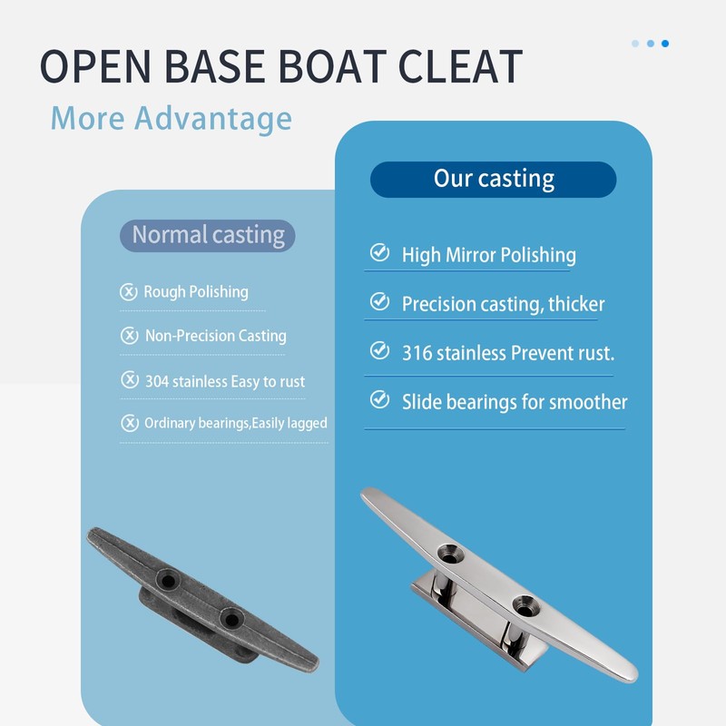 SHENGHUISS Boat Open Base Cleat 316 Stainless Steel Mooring Dock