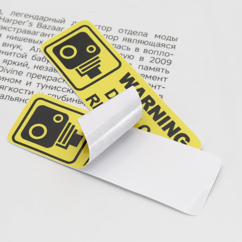 ECSiNG 10 x PVC Dash Cam Warning Stickers 89x28mm Car
