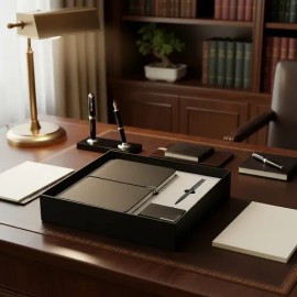 Kit Ejecutivo Caravian Libreta Bolígrafo Tarjetero Y Estuche Color Negro                                                                              