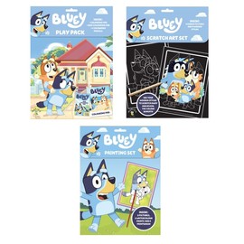 Marjen Bluey Activity Set 2 with a Play Pack, Scratch Art pad, and Painting Set Included, it Offers a Variety of Engaging Activities to Keep Children Entertained and Creative.