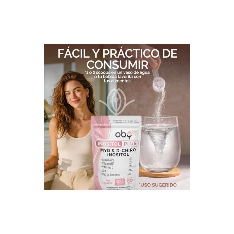 OBY Myo + D-Chiro Inositol Ratio 40:1, Ácido Fólico y