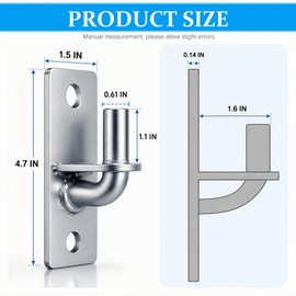 Wall Mount Gate Hinges 2 Pack, 5/8 in Pin Heavy Duty Fence Gate Hinges