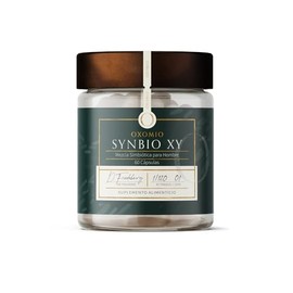 Synbio Xy de Oxomio - Suplemento Sinbiótico para Hombres (60 Cápsulas) - 50 Mil Millones de UFC, Prebiótico, 10 Cepas Probióticas y un Postbiótico LAC-Shield™ Clínicamente Probado y Termoestable.