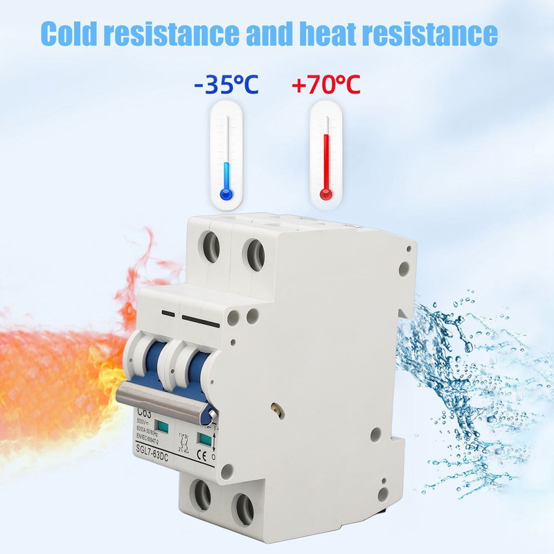 DC500V 2P Miniature DC Circuit Breaker Short Circuit Overload Protection