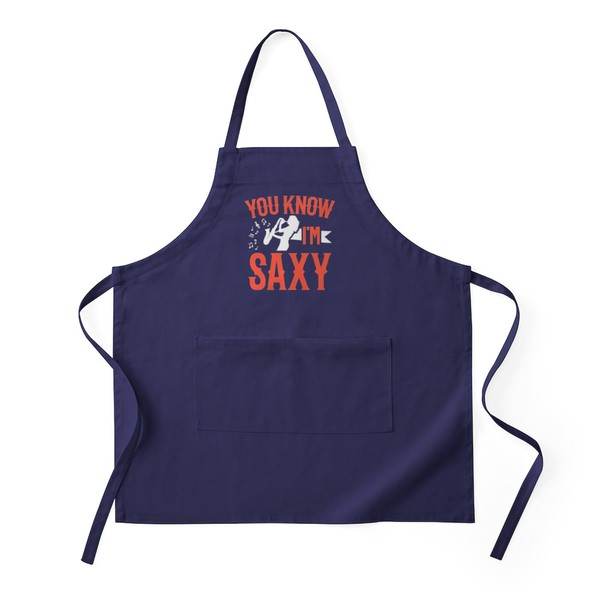 CafePress Saxophonist You Know I'm Saxy Saxophone Kitchen Apron with