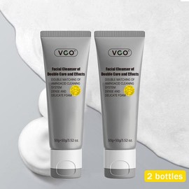VGO Facial Cleanser of DoubleCare and Effets 50g All types of skins Cleanseand moisturize Cleansina Skincare GentleCharcoal Coconut Daily Foam HydratingComfort Moisturizer-A - Specification: FC-040*2
