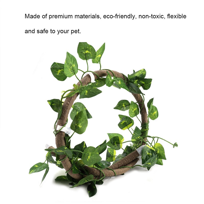 Reptile Climbing Branch Flexible Jungle 3.28ft Rattan 1Pc Vine(3.28ft Rattan+Scindapsus