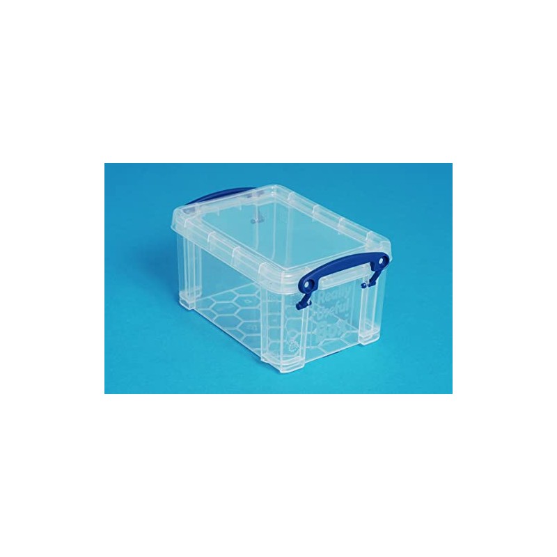 Really Useful Plastic Storage Box 0.7 Litre Clear (Pack of