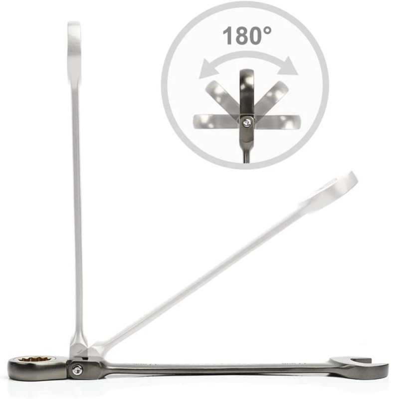 WORKPRO 8PCS Flex-Head Ratcheting Combination Wrench Set 9-17 mm 72-Teeth