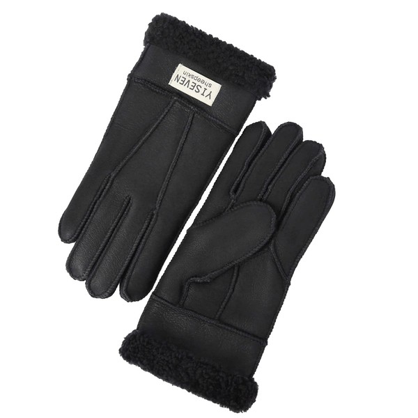 YISEVEN Women's Winter Sheepskin Shearling Leather Gloves Mittens Wool Cuffs
