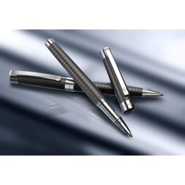 Schmalz® Charles Dickens Metal Writing Set with Engraving - Avangard Model Elegant Rotating Function Grey Black Refill - Birthday Gift with Gift Case