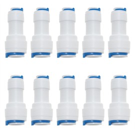 FINBe Water Purifier Connector 3/8 to 1/4 Water Line Adapter for RO Pure Water Reverse Osmosis System Purifier Filter 10PCS