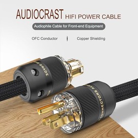 Audiocrast - Cable de alimentación audiófilo de 4.9 pies, 10 AWG para