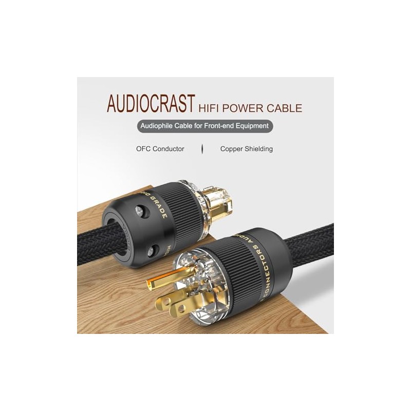 Audiocrast - Cable de alimentación audiófilo de 4.9 pies, 10