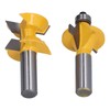 2Pcs Tongue Groove Router Bit 120° with Edge Banding Woodworking