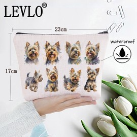 LEVLO Yorkshire Terrier Gift for Dog Lovers, Yorkshire Owners, Travel Bag, Yorkshire Puppy, Mum, Gift, Yorkshire Terrier, Cosmetic bag