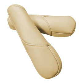 SUNBREATH Compatible with Car Front Seat Armrest Cover for Honda CRV 2007 2008 2009 Microfiber Leather Seat Arm Rest Cover for Front Driver and Passenger Side 2PCS Beige (Leather Part Only)