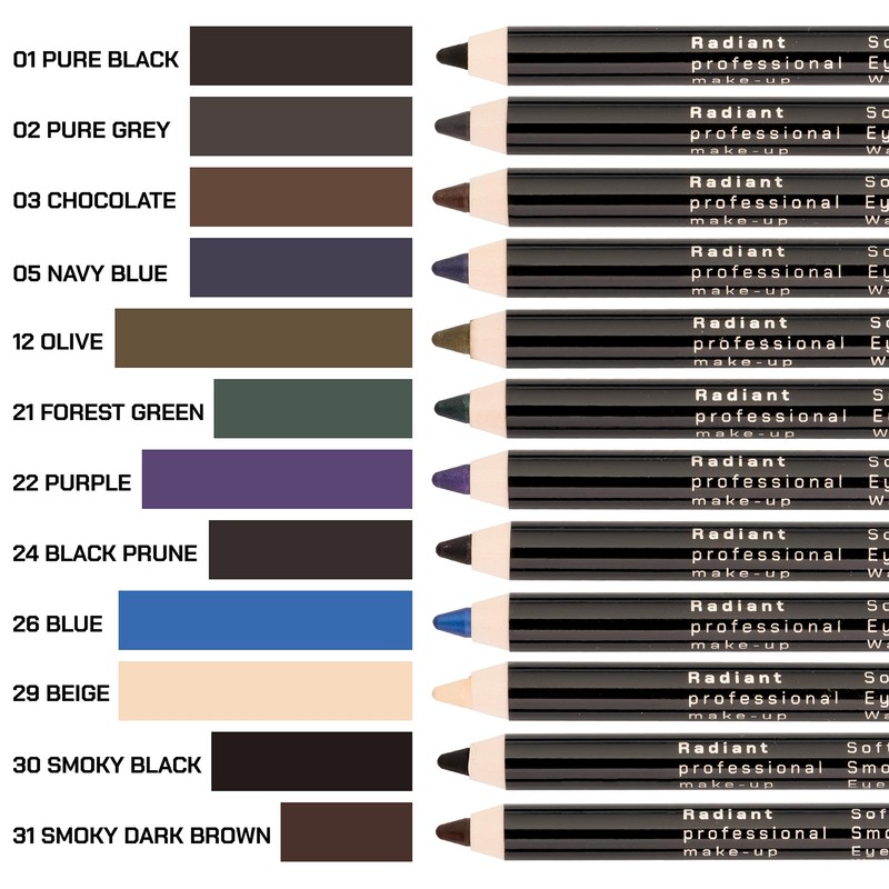 Radiant Professional Black Waterproof Eyeliner Pencil - Eyeliner Waterproof Smudge