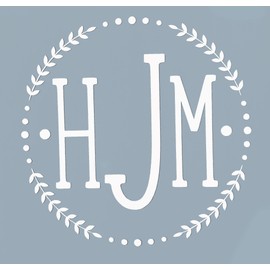 Custom Initial Monogram Vinyl Decal Bumper Sticker, for Tumblers, Laptops, Car Windows - Vine Simple Letter Design