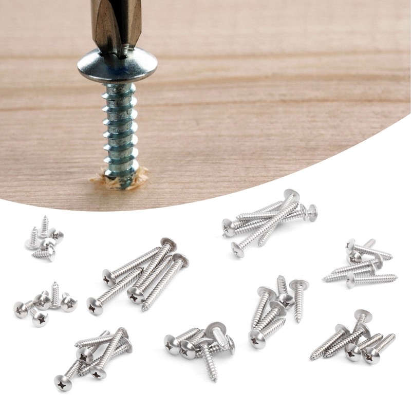 45Pcs SelfTapping Screw Set Cross Oval Head 304 Stainless Steel