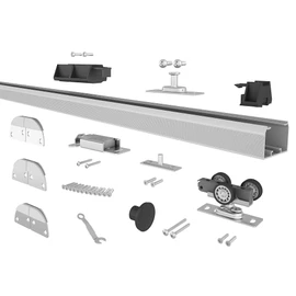 JUBEST 36“ Bifold Door Hardware, Folding Door Hardware Sliding Barn Door Hardwares for 2 Doors (18" Each), Top Mounted Bifold Door Hardware Kit for Bedroom, Bathroom, Storeroom, Closet, Living Room