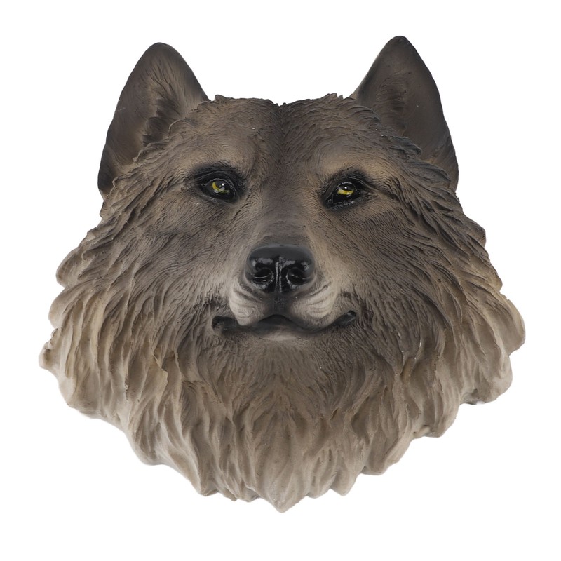 3D Animal Head Statue Resin Wall Decor Realistic Wildlife Sculpture