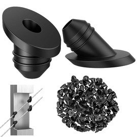 50 Pcs Cable Railing Rubber Grommets,45 Degree Angle Beveled Protector Sleeves,Cable Railing Protective Sleeves for 1/8" 5/32" 3/16" Cables for Metal Cable Railing Posts