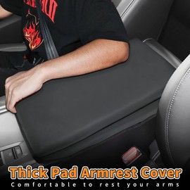 INTGET Car Console Cover for 2020 2021 2022 Honda Accord Accessories 2019 2018 Leather Armrest Cover Middle Arm Rest Dog Seat Protector Interior (Black with Cushion Flat)