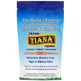 TIANA Fair Trade Organics Premier Raw Coconut Baking Flour Gluten Free - 500g (Pack of 3)