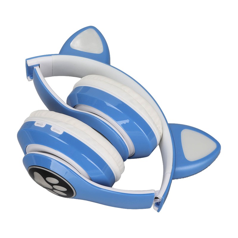 LXB39C Kids Headphone Bluetooth 5.0 Foldable Wireless Glowing Music Cat