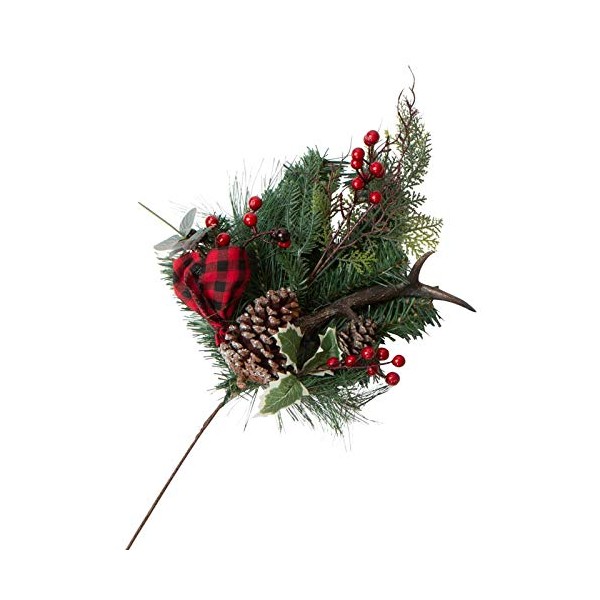 Factory Direct Craft Woodland Artificial Pine and Deer Antler Sprays