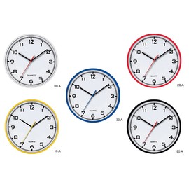 MPM Plastic Wall Clock, Yellow, 305 x 305 x 30 mm