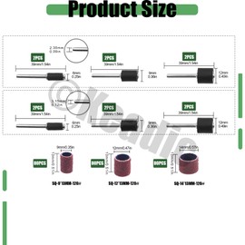 Keadic 252Pcs Rotary Abrasive Sander Drum Assortment Kit Contains 240Pcs 80/120/240 Grits Nail Sanding Band Sleeves Sandpaper with 12Pcs Drum Mandrels for Polishing Wood Metal Plastic Jade