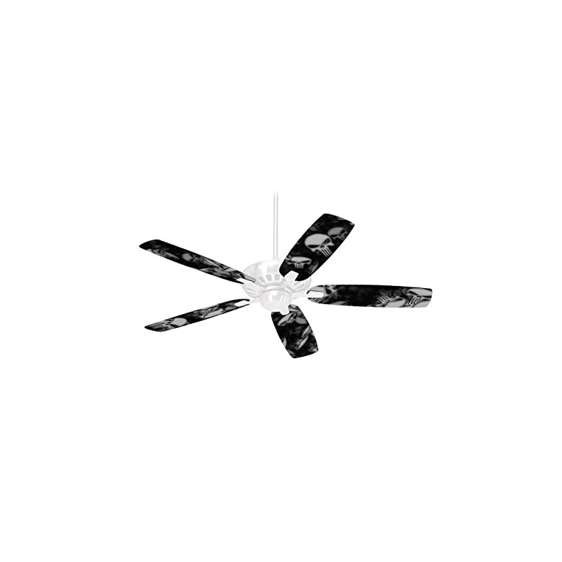 Skulls Confetti White - Ceiling Fan Skin Kit fits most