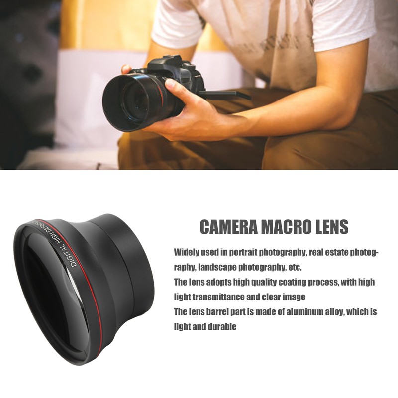 52mm 0.43X Wide Angle Lens Optical Glass Camera Lens with