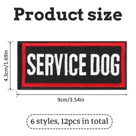 12 Pieces Removable Tactical Dog Harness Service Dog Vest Patches Service Dog Patches Do Not Pet in Training Dog Patches Embroidered in Training Patch Emotional Support Dog Vest Patches(3.6 x 1.6Inch)