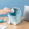 Aiabaleaft Cute Flip Trash Can, Playful, Functional, Blue Plastic, Desktop