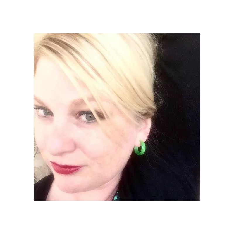 Peach Melon Vintage Moonglow Lucite Bold Haskell Hoop Earrings