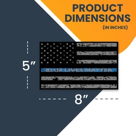 Magnet Me Up Thin Blue Line Distressed Blue Lives Matter American Flag Car Magnet Decal, 5x8 Inches, Heavy Duty for Car Truck SUV Waterproof, Support of Police and Law Enforcement Officers