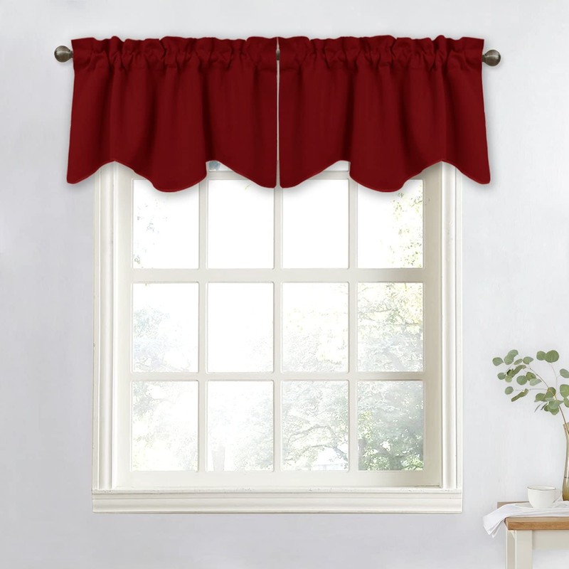 Nicetown Cenefa de oscurecimiento con bordes festoneados, 132 cm x