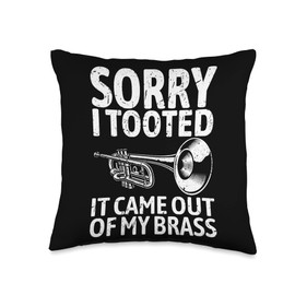 Cool Trumpet For Men Women Trumpet Player Jazz Band Trombone Throw Pillow