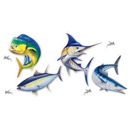 Salty Bones Offshore Super Grand Slam - Marlin, Yellowfin Tuna, Mahi Mahi and Wahoo - Mega Sticker Collection - Made in The USA
