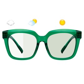 Eyekepper Photochromic Sunglasses for Women with Metalless Screwless Spring Hinges Green Frame