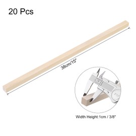 MECCANIXITY 20pcs Wood Sticks, 3/8"x 3/8" x 15" Rectangle Wooden Cube Wood Square Dowel Rods for DIY Arts Decoration, Crafts Whittling, Hand Carved