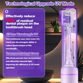 Metal Electric Toothbrush with UV Mode, Vibration and Oscillation Electric Toothbrush for Adults, 6 Brush Heads & Travel Case & Dust Cover, 5 Modes & Built in Timer, One Charge Last 120 Day（Rose）