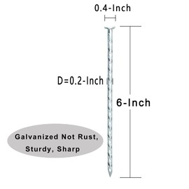 6-Inch Landscape Stakes Spiral Galvanized Landscape Spikes for Weed Barrier, Carpentry, Tent (150)