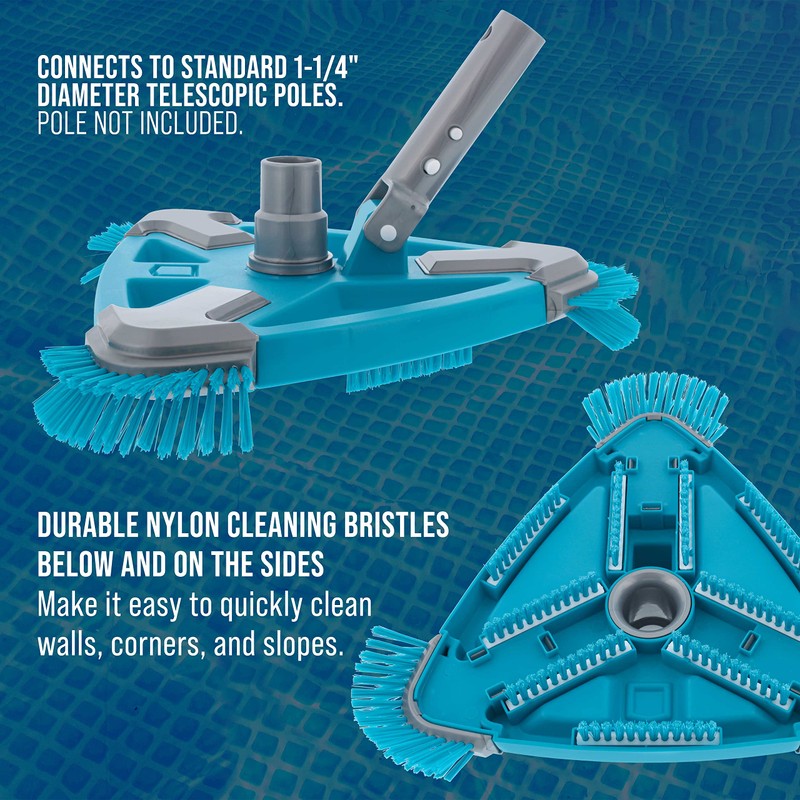 U.S. Pool Supply Deluxe Weighted Triangular Pool Vacuum Head with
